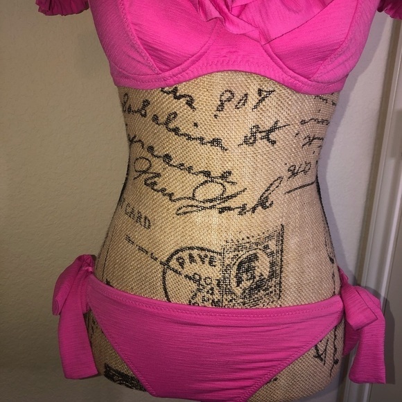 Betsey Johnson Vintage Barbie Pink Ruffle Bikini Size Small - Picture 4 of 7